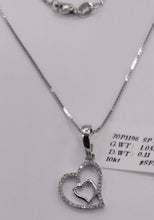 Load image into Gallery viewer, 10kt White Gold Genuine Diamond Heart Pendant comes with 10kt Box chain 16&quot;#2
