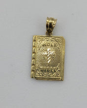 Load image into Gallery viewer, 10KT Bible Real Gold pendant ,Diamond cut, 1.14 Grms, 2.5 mm Bail.
