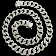 Load image into Gallery viewer, Silver Miami Cuban CZ Necklace
