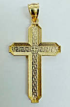 Load image into Gallery viewer, 10KT Cross pendant Real Yellow Gold Diamond cut, 2.5 GRM, 5 mm Bail
