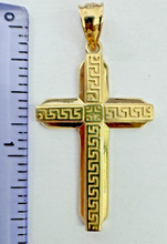 Load image into Gallery viewer, 10KT Cross pendant Real Yellow Gold Diamond cut, 2.5 GRM, 5 mm Bail
