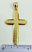 Load image into Gallery viewer, 10KT Cross pendant Real Yellow Gold Diamond cut, 2.5 GRM, 5 mm Bail
