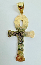 Load image into Gallery viewer, 10KT Ankh Cross pendant Real Yellow Gold Diamond cut, 2.1 GRM, 7.5 mm Bail
