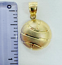 Load image into Gallery viewer, 10KT Basketball pendant Real Yellow Gold Diamond cut, 4 mm Bail, 1.7 GRM
