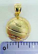 Load image into Gallery viewer, 10KT Basketball pendant Real Yellow Gold Diamond cut, 4 mm Bail, 1.7 GRM
