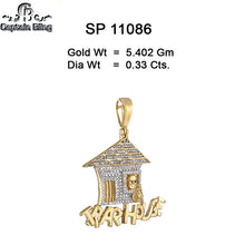 Load image into Gallery viewer, 10KT YELLOW GOLD GENUINE DIAMOND PENDANT TRAP HOUSE
