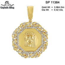 Load image into Gallery viewer, 10KT YELLOW GOLD GENUINE DIAMOND JESUS PENDANT 11384
