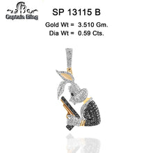 Load image into Gallery viewer, 10KT YELLOW GOLD GENUINE DIAMOND BUNNY RABBIT PENDANT 13115
