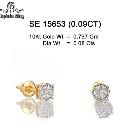 10KT DIAMOND EARRING  ROUND SHAPE WITH SCREW BACK SETTING 15653