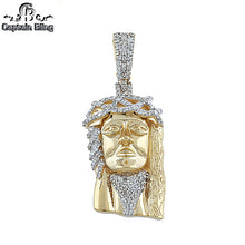 Load image into Gallery viewer, 10KT YELLOW GOLD GENUINE DIAMOND JESUS PENDANT 20430
