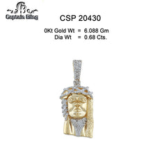 Load image into Gallery viewer, 10KT YELLOW GOLD GENUINE DIAMOND JESUS PENDANT 20430
