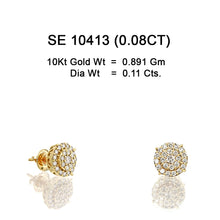 Load image into Gallery viewer, 10KT DIAMOND EARRING DOUBLE LAYERED ROUND SHAPE WITH SCREW BACK SETTING 10413
