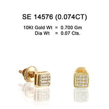 Load image into Gallery viewer, 10KT DIAMOND EARRING SQUARE SHAPE WITH SCREW BACK SETTING 14576
