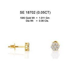 Load image into Gallery viewer, 10KT DIAMOND EARRING FLOWER SHAPE WITH SCREW BACK SETTING 18702
